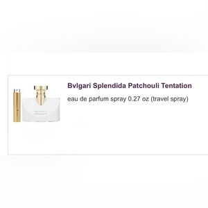 BVLGARI SPLENDIDA PATCHOULI TENTATION Travel Spray Perfume